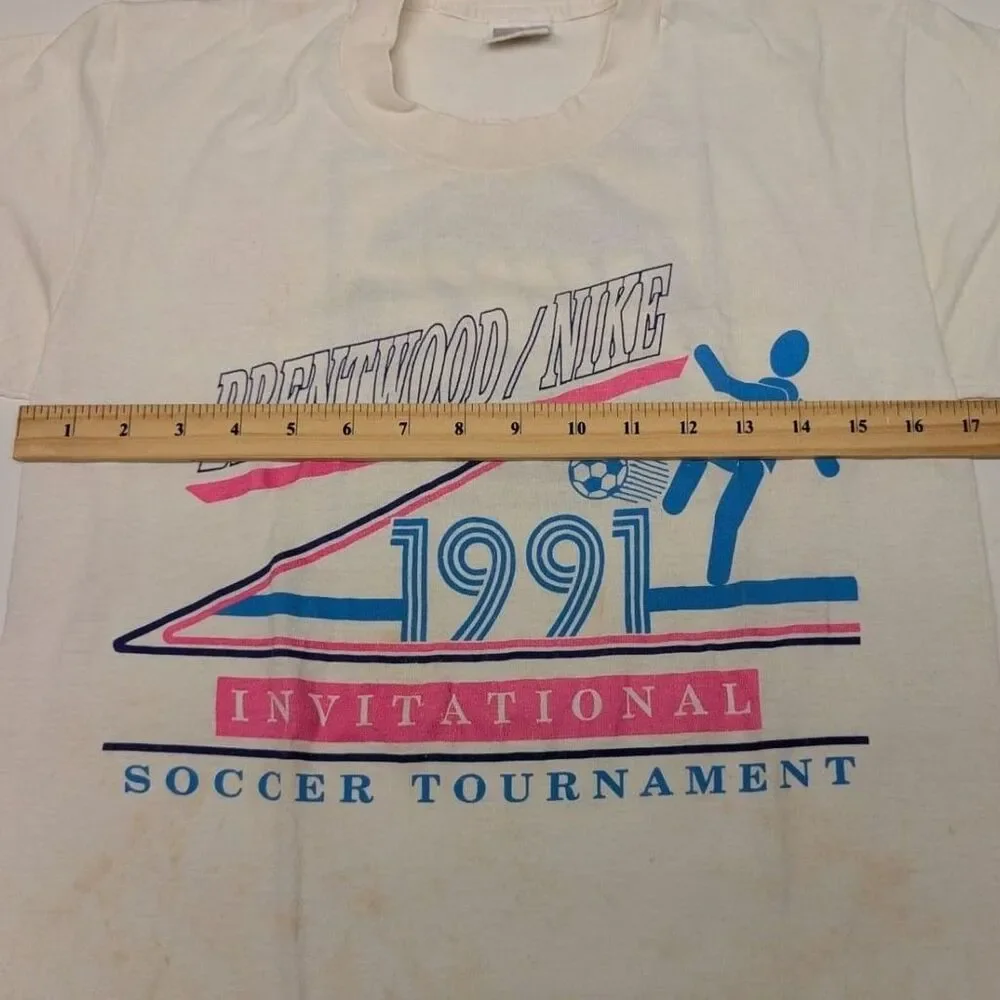 Vintage 1991 Brentwood/Nike Invitational Soccer Tournament Single Stitch T-Shirt